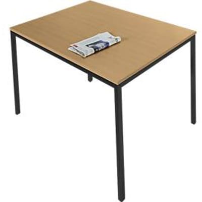 Schäfer Shop Pure Tafel van stalen buis, rechthoekig, voet van vierkante buis, B 1200 x D 800 x H 720 mm, beuken/zwart
