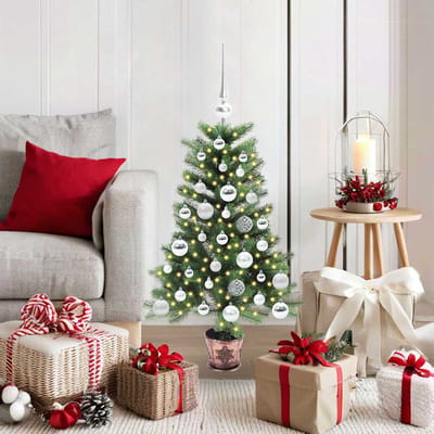 vidaXL - Kerstboom - met - 150 - LED - met - standaard - Groen - 90 - cm - PE