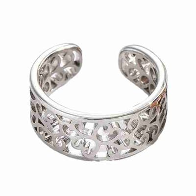 WeLoveSilver - teenring - zilverkleurig - opengewerkt met hartjes