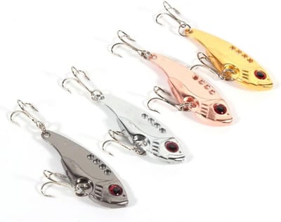 11 G VIB-jig set - 4 stuks visachtige metalen visaas voor zoet- en zoutwater vissen