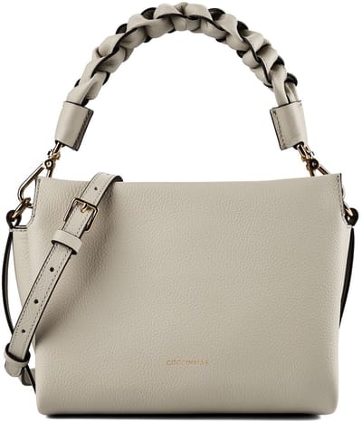COCCINELLE Leren schoudertas Boheme Grana Double Crossbody Double Grainy Leather Eucalipto / Fango groengrijs