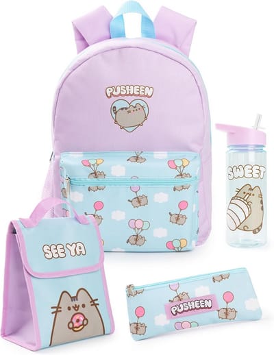 Meisjes Rugzak Set 4-Delig voor School met Pennenhouder, Lunchtas en Waterfles
