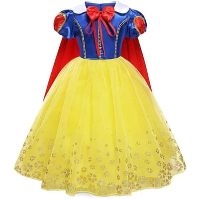 Costume Cosplay Princesse Enfant Fille Robe Reine des Neiges Halloween Carnaval Vêtements Mignons Cosplay Vêtements de Soirée pour 2-10 Ans 2-3T(100) blue
