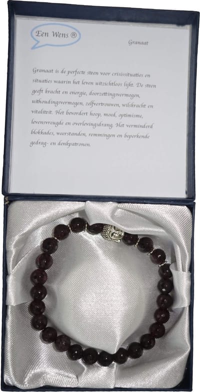 Halfedelstenen Armband in Geschenkdoos Granaat