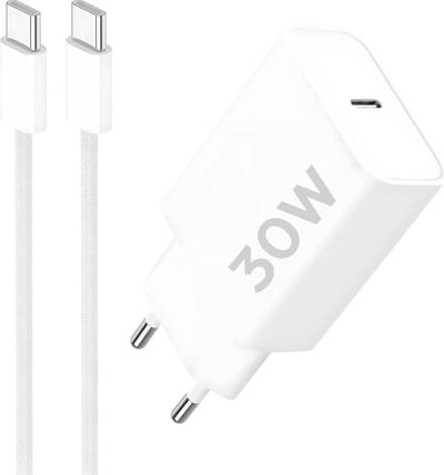 30w usb-C Adapter + Sterke usb C Kabels - Usb C naar usb C - 3 Meter - Super Fast Charger - Snellader