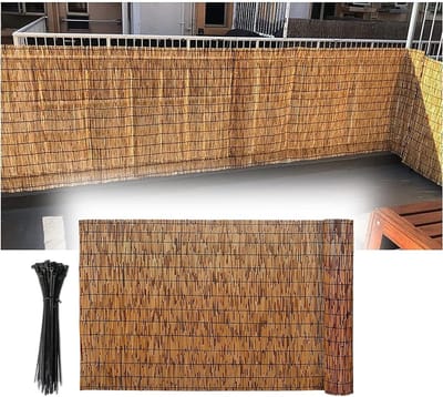 Bamboe privacy hek - Natuurlijk hekwerk - Tuin afschermen - Handgeweven riet - 2.3-4.6 voet hoog - Natuurlijk