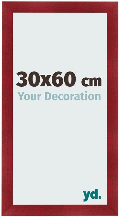 Your Decoration - Fotolijst 30x60 cm - MDF - Wijnrood Geveegd - Pisa