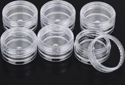 6 mini crème potjes - proefjes - 3 grams potjes - proef potjes - monster potjes - cosmetica potjes - Potjes met plastic deksel - Sample potjes - Lege potjes met deksel -Zalfpotjes - Plastic potjes met deksel - Potjes met schroefdop