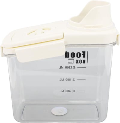 Cereal Storage Container - Luchtdichte Ergonomische Opslag voor Rijst, Bloem en Bonen met Uitloop voor Keuken, Gemaakt van Voedselveilig Plastic