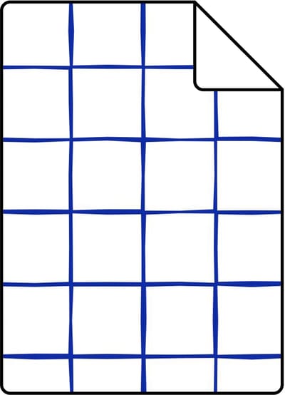 Proefstaal ESTAhome behang geblokt motief blauw en wit - 26.5 x 21 cm - 131274-S