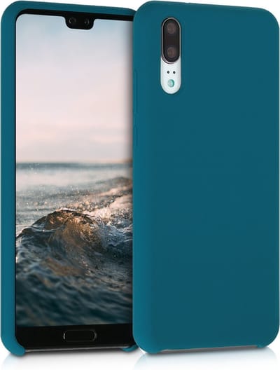 kwmobile telefoonhoesje geschikt voor Huawei P20 - Hoesje met siliconen coating - Smartphone case in mat petrol