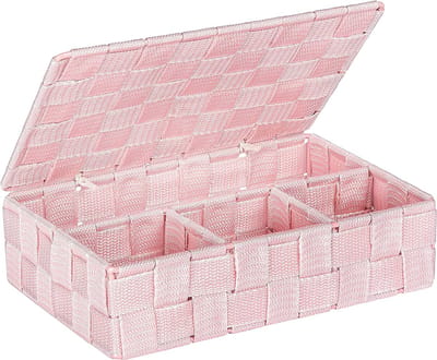 ADRIA PINK organizer met deksel, badkamercontainer, WENKO