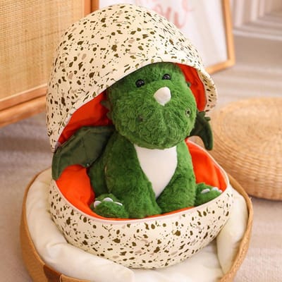 2-in-1 Dinosaurus Pluche Groene Baby Dino In Een Draken Ei Knuffel Schattige Knuffel Slapende Pop Kerst Halloween Cadeaus Voor Cadeaus black