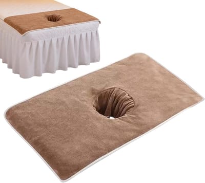 Massage Handdoek - Tafelhoes Gezichtsgat - Ontspannende Behandeling - Huidvriendelijk Materiaal - 80 x 4 cm - Wit