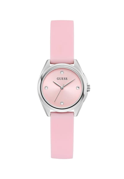Guess Bette Quartz Analoog Horloge Roze Case: 100% Recycled Steel | Armband: 100% Silicone 29 mm U1446L1M