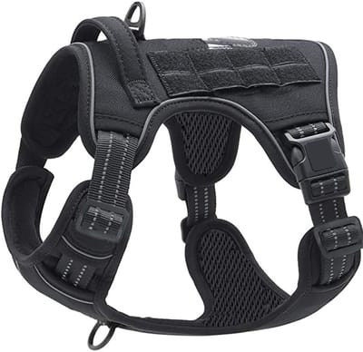 Hondentuigje - Tactisch tuigje - Reflecterend veiligheidsvest voor honden - Verstelbaar mesh-materiaal-Zwart, S