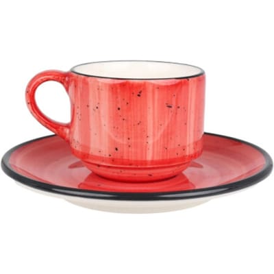 Bonna Aura Passion - Koffie kopjes & schotel - 80 cc - Porselein - set van 6