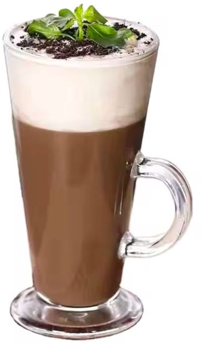 Theeglazen - Latte Macchiato glazen - Cappuccino glazen - Drinkglazen - Met oortje - 290 ML - 17 CM - 6 STUKS