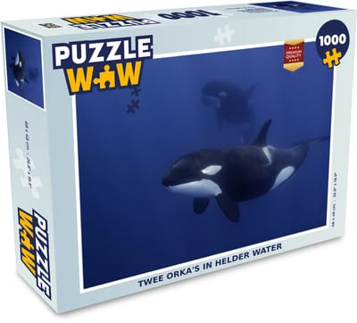 Puzzel Twee orka's in helder water - Legpuzzel - Puzzel 1000 stukjes volwassenen