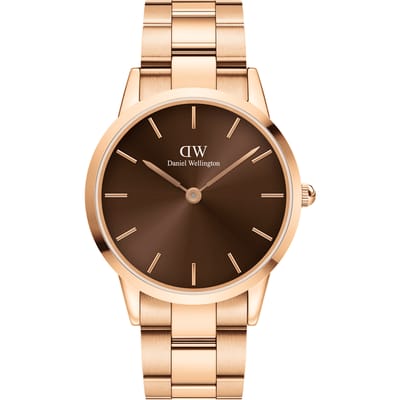 Daniel Wellington DW Watch Iconic Link Amber 40mm Rose Gold