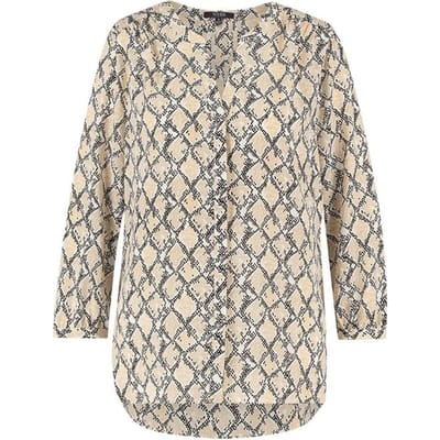 Pintuck Blouse Slangenprint | Midland Snake