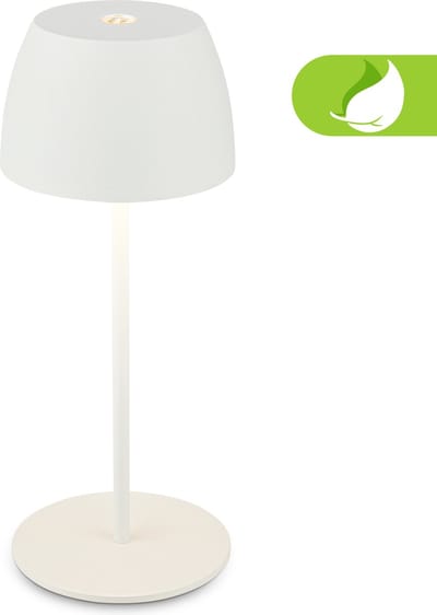 BRILONER Serina mini - Tafellamp Oplaadbaar - snoerloze lamp - met touch dimbaar - voor binne en buiten - Ø8 x 20 cm - wit