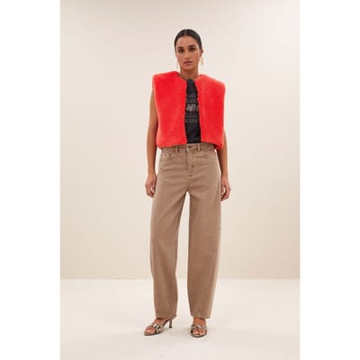 By-Bar Wolly Red Gilet Poppy Red Maat: XS | Gilets Outlet | Dames | Rood