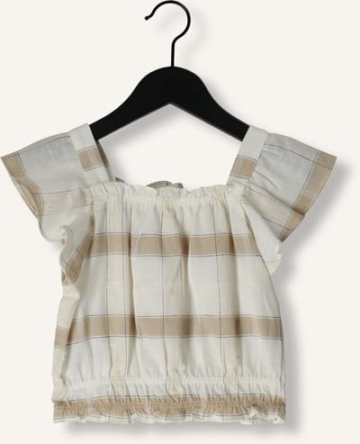 MAYORAL Plaid Linen Blouse Tops & T-shirts Meisjes - Shirt - Beige - Maat 104