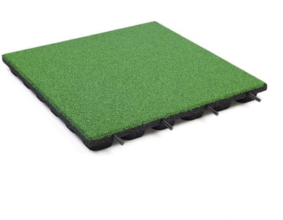 Rubbermagazijn - Rubberen tegels - Groen - Dikte 4,8cm - 50x50cm - Rubbertegel met verbindingspennen - Speelplaatstegel - Prijs per stuk