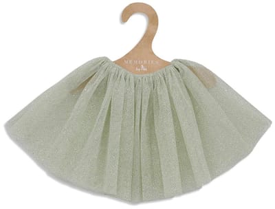Asi poppenkleding rok tule mint goud - poppenoutfit.