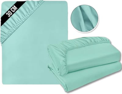 DailySupplies® Matrasovertrek 180x200 - Hoeslaken - Matrashoes - Super Zacht - Blauw
