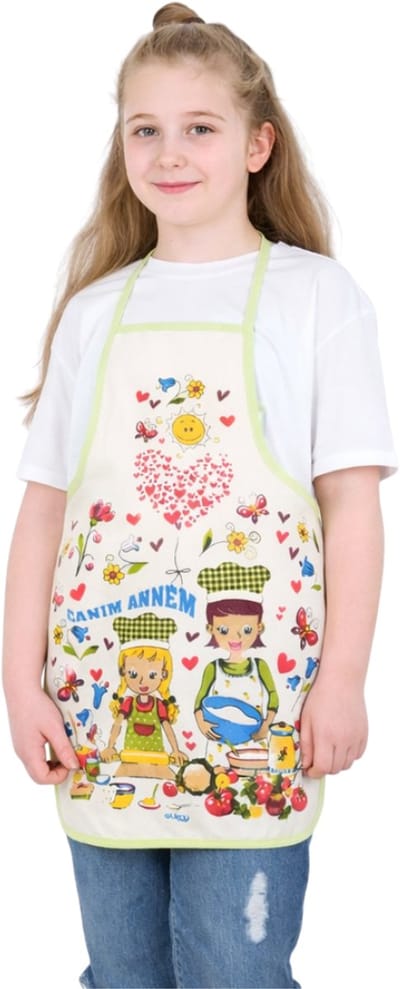 Kinderschort Keukenschort - Canim Annem - 35 x 50 cm - PVC kokschort - Kinderschort - Keukenschort Kind - Unisex