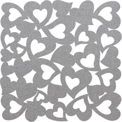 Hartjes vilt onderzetters - Lichtgrijs - 6 stuks - 10 x 10 cm - Tafeldecoratie - Glas onderzetter - Valentijn - Cadeau - Woondecoratie - Tafelbescherming - Onderzetters Voor Glazen - Keukenbenodigdheden - Woonaccessoires - Tafelaccessoires