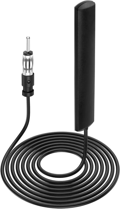 SnelShoppen - DAB Antenne Auto met DIN Plug - Raadio Antenne voor Auto en Vrachtwagen - 5 m Verlengkabel - Zelfklevende Radio Antenne voor DAB Ontvang