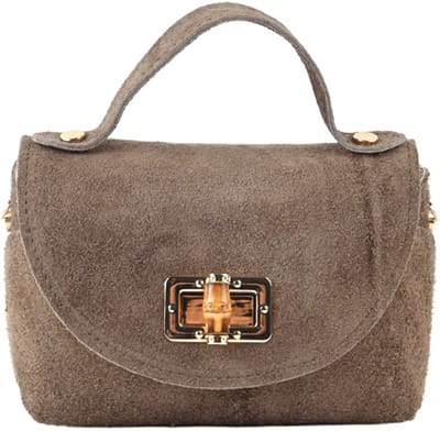 Giuliano Lederen handtas Gisele - Made in Italy - Suede - Taupe