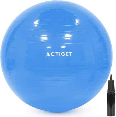 Actiget® Fitnessballen - Yoga Bal - Pilates - Zwangerschap - Met Pomp - PVC - Blauw - 150 Kg - 75 Cm
