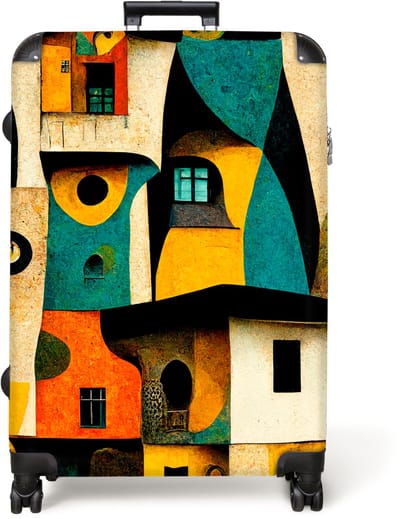 NoBoringSuitcases.com® - Koffer groot - Reiskoffer lichtgewicht - Abstract - Design - Huis - Vintage - Kunst - Rolkoffer met 4 wielen - Grote trolley XL - 98 liter bagage