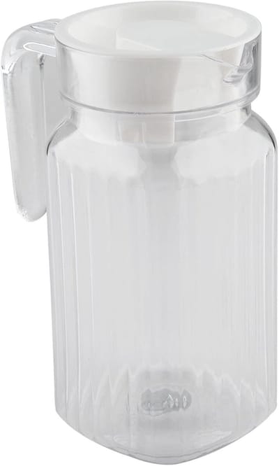Dailygoody - Kleine Kan met Deksel - Waterkan - Ergonomisch Handvat - Doorzichtig - Drankcontainer - Voor Koud Water en Sap - 500 Milliliter