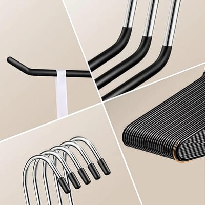 10 stuks- open broekenrek - Duurzaam en antislip - Geschikt voor garderobekasten - Ruimtebesparend metalen broekenrek - Geschikt voor jeans, broeken en pantalons - Zwart