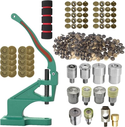 Handpers Klinknagels - Drukknopen Set - Tassen Riemen - Inclusief Matrijzen - 20x12x0cm - Brons