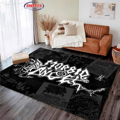 Klassieke Rock B-Black S-Sabbath Thema Tapijt Woonkamer Slaapkamer Bedzijde Badkamer Vloermat 15 Maat Patroon Vloerkleed Woondecoratie 40x60cm (16x24in)