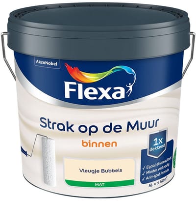 Flexa - Strak Op De Muur Binnen Mat - Vleugje Bubbels - Mengverf - 5 L