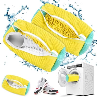 Set van 2 microvezel waszakken voor schoenen, geschikt voor de wasmachine, met rits voor optimale reiniging en bescherming van je schoenen
