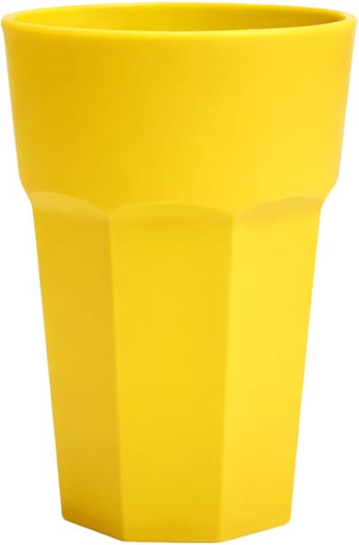 Plasticforte onbreekbaar drinkglas - kunststof - geel - 520 ml - drinkglazen - lichtgewicht - 9 x 13 cm - stapelbaar