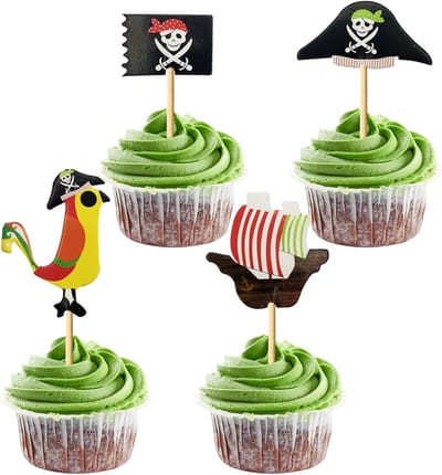 Piraten Taartversieringen en Cupcake Toppers - 72 Stuks voor Verjaardagen, Halloween en Feestjes - Ideaal voor Kinderen en Jongens