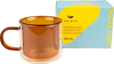 Dubbelwandig cappuccino glas met oor CHiATO, 250 ml
