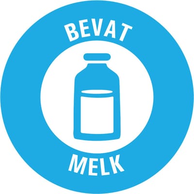 500x Bevat Melk Allergenen sticker 20mm | Diepvriesbestendig | Voedseletiket | HACCP voedselveilig | verwijderbaar zonder residu | Duurzaam FSC Gecertificeerd en 40% biobased lijm
