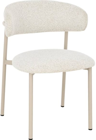 Goossens Eetkamerstoel Siem - Zonder Armleuning - Stof - Beige
