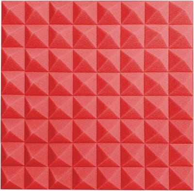Akoestische Isolatie - Geluidsabsorberend Paneel - Geluid Verbeteren - Hoge Dichtheid Schuim - 50x50x5 Cm - Rood