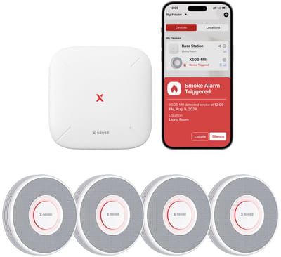 X-Sense Link+ Pro Slimme Voice Rookmelder bundel - 4 XS0B-MR Rookmelders en SBS50 Base Station - Gesproken meldingen - Werkt via app - WiFi gateway - Draadloos RF koppelbaar - Brandalarm - Smart home